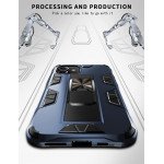 Wholesale iPhone 11 6.1 Military Grade Armor Protection Stand Magnetic Feature Case (Navy Blue)